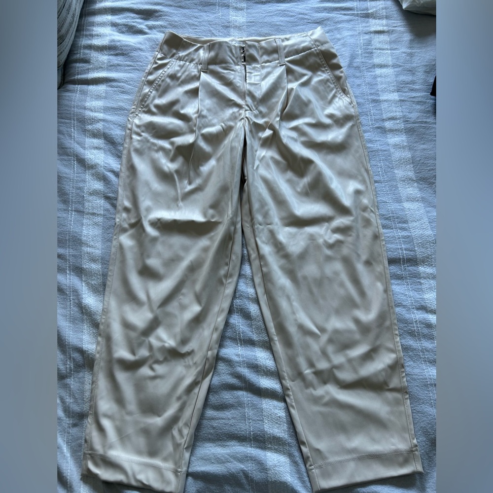 A New Day Beige Leather Trousers
